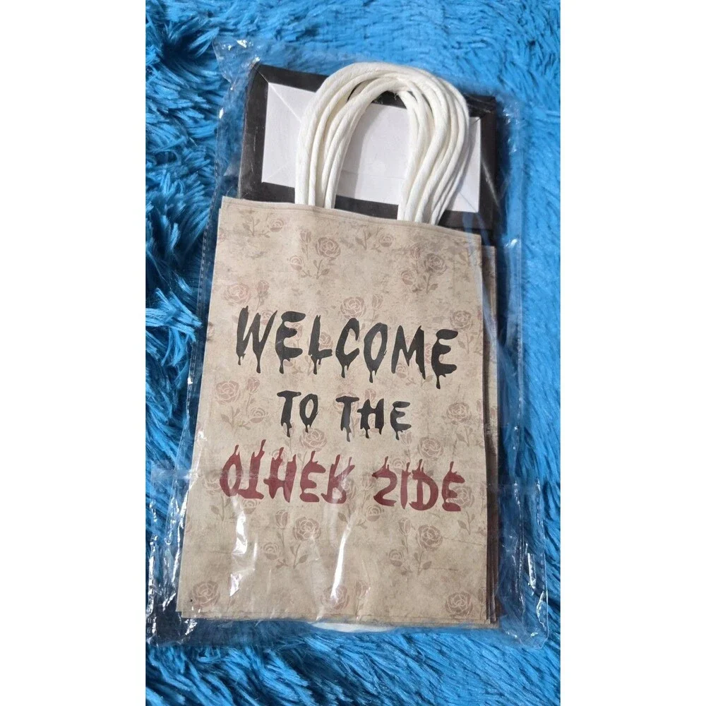 Welcome To The Other Side Halloween Paper Gift Bags With Handles 16ct 2 Designs